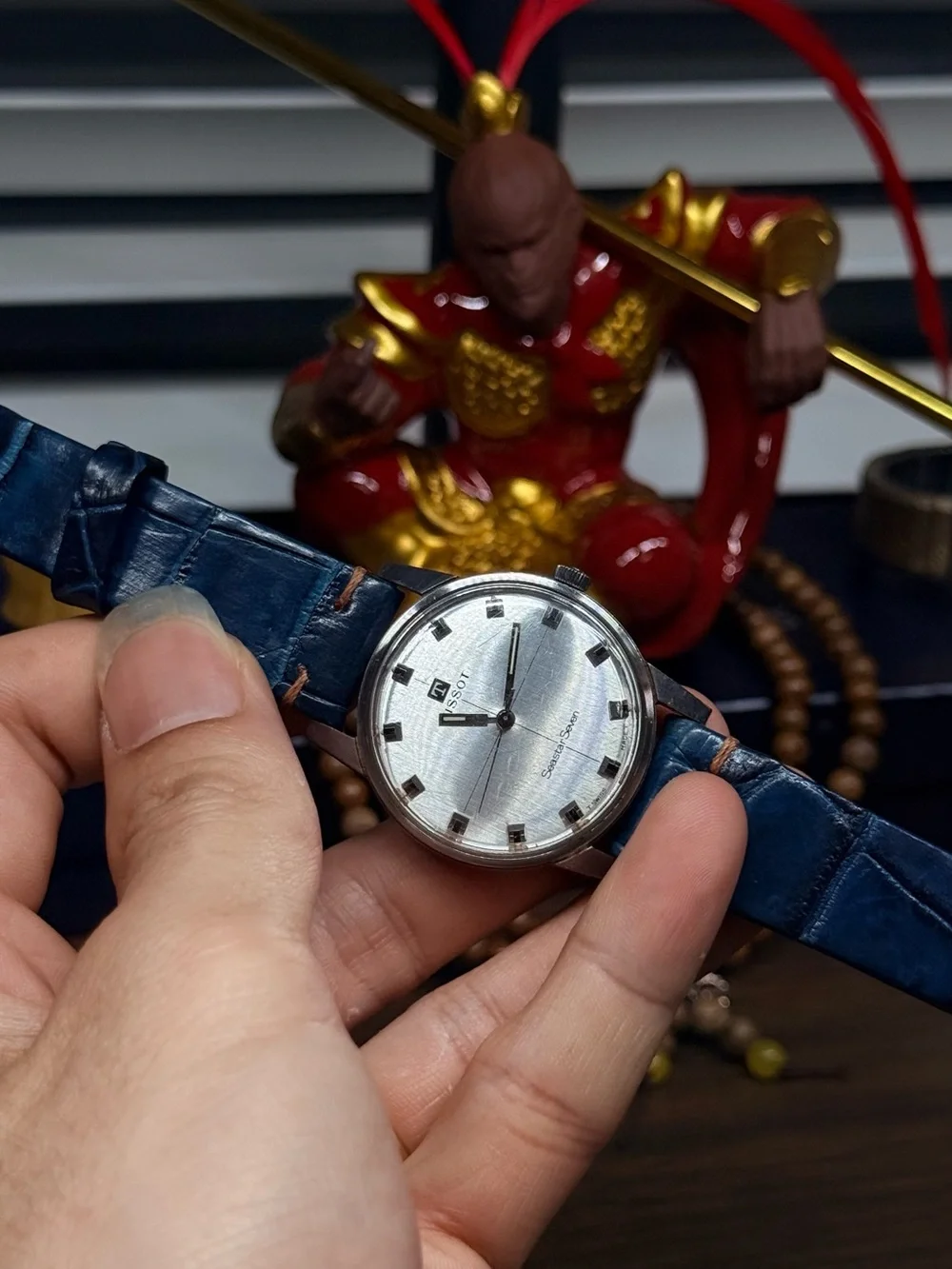 Tissot Silver Dial Men’s with Blue Leather Strap Watch